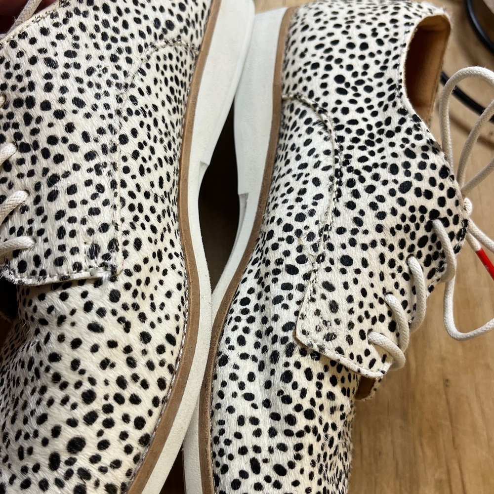 Rollie Australia Pony Hair -Snow Leopard Derby Leather Flats - Picture 7 of 16